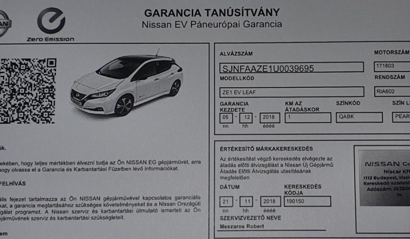 Nissan Leaf 2 2018 megtelt