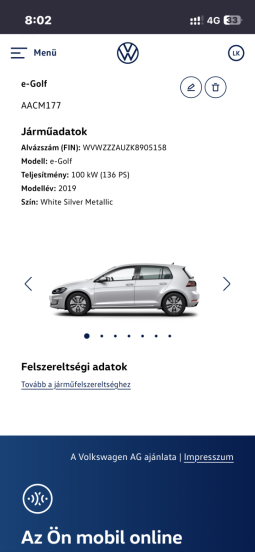 Volkswagen e-Golf megtelt